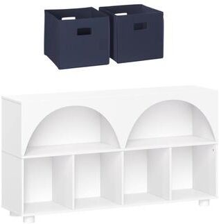 RiverRidge Home "RiverRidge Kids Curve Appeal 46"" Bookcase with 4 Cubbies and Arched Design -Bookshelf Toy Storage Organizer -White/Optional Bins"