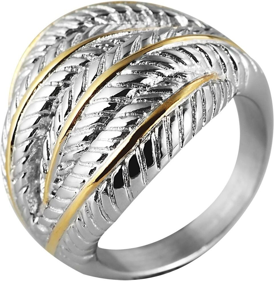 Fingerring AKZENT "Kuna, langlebig" Gr. 56, bunt (bicolor), Fingerringe, Damen, 56, Edelstahl, Fingerring