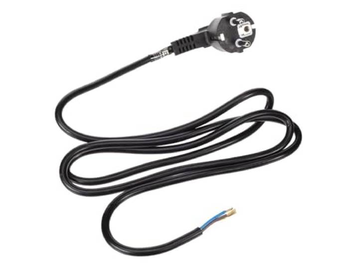 Perel Voedingskabel, H05VV-F 3G0.75, 1.5 m, 10 A/230 V, 2500 W, type E/F 90°, voor binnen, pvc, zwart