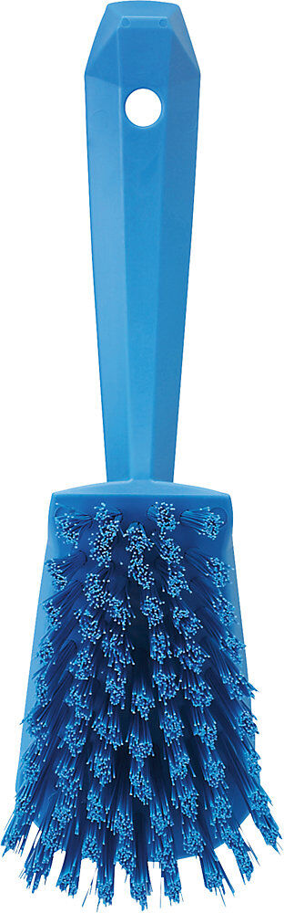 Handbürste kurzer Stiel, hart, VE 10 Stk, blau Vikan