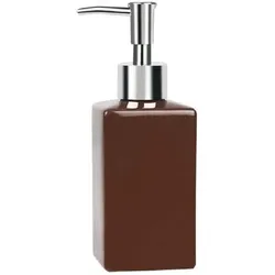 Spirella Seifenspender "Quadro" Porzellan Flüssigseifen-Spender 300ml Braun