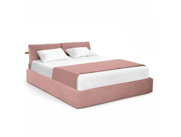 Polsterbett 200 x 200cm Chenille Roselia Pink/Mauve 1 Bettkasten