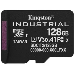 Kingston microSDXC Industrial C10 A1 pSLC Card (128 GB, microSD, microSDXC, U3, UHS-I), Speicherkarte, Schwarz