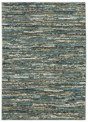Style Haven Raphael Distressed Stripes Blue/Multi Mixed Pile Area Rug