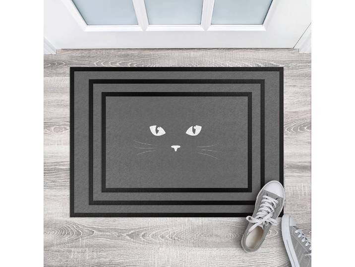 Fußmatte Katzenaugen 70 x 50cm Grau/Hellgrau