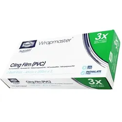 Toppits PVC-Folie 3 Rollen 45 cm x 300 m Wrapmaster Nachfüllrollen aus PVC