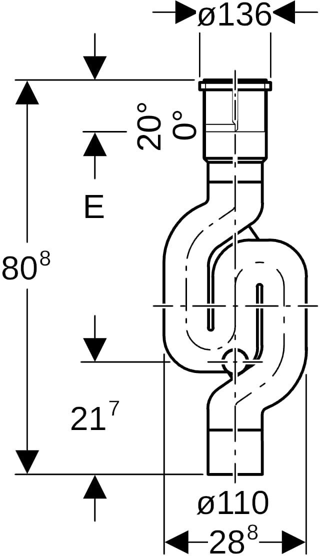 Geberit PE Regenrohr-Geruchverschluss DN100 mit Reinigungsöffnung 367813161