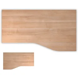bümö Tischplatte 180x100 cm in Nussbaum, Schreibtischplatte aus Holz, Holzplatte, Spanplatte kratzfest beschichtet, ABS-Kante, 120 kg Tragkraft für