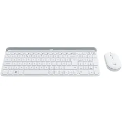 Logitech MK470 Slim Wireless Keyboard and Mouse Combo weiß, USB, UK