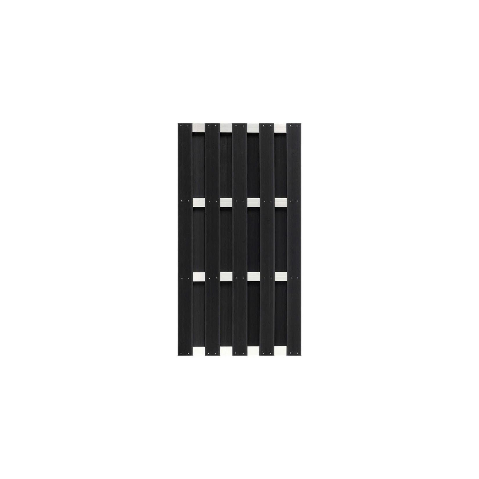 WPC-Sichtschutzzaun CARMENO - 1x Element, ca. 180 x 90 cm - Schwarz