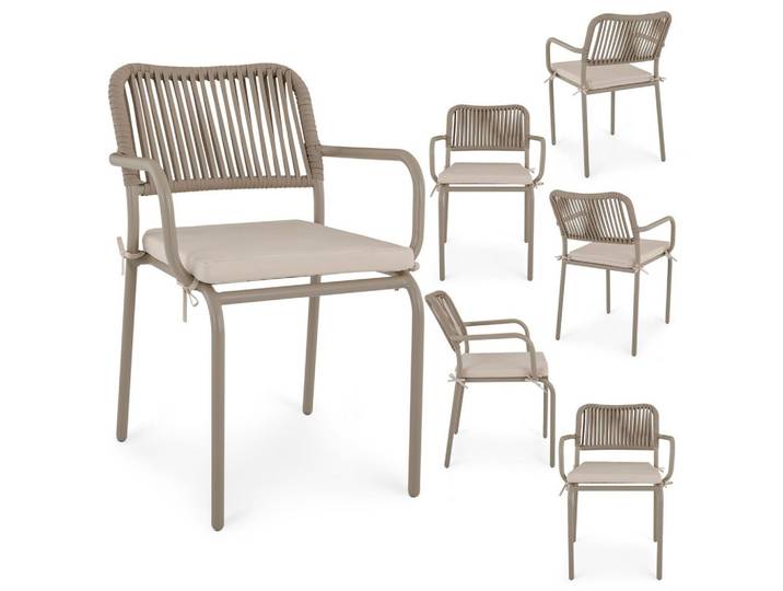 GARTENSTÜHLE VOLONTE 6er-Set braun