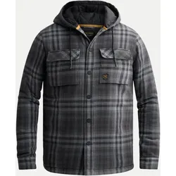 Hemdjacke mit Karomuster Grau M