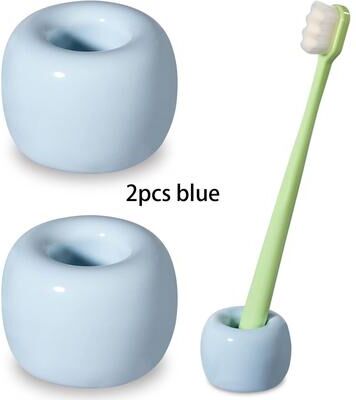 USA Free Shipping Shop Ceramic Toothbrush Holder Bathroom Organizer For Electric Toothbrush & Toothbrush Stand blue