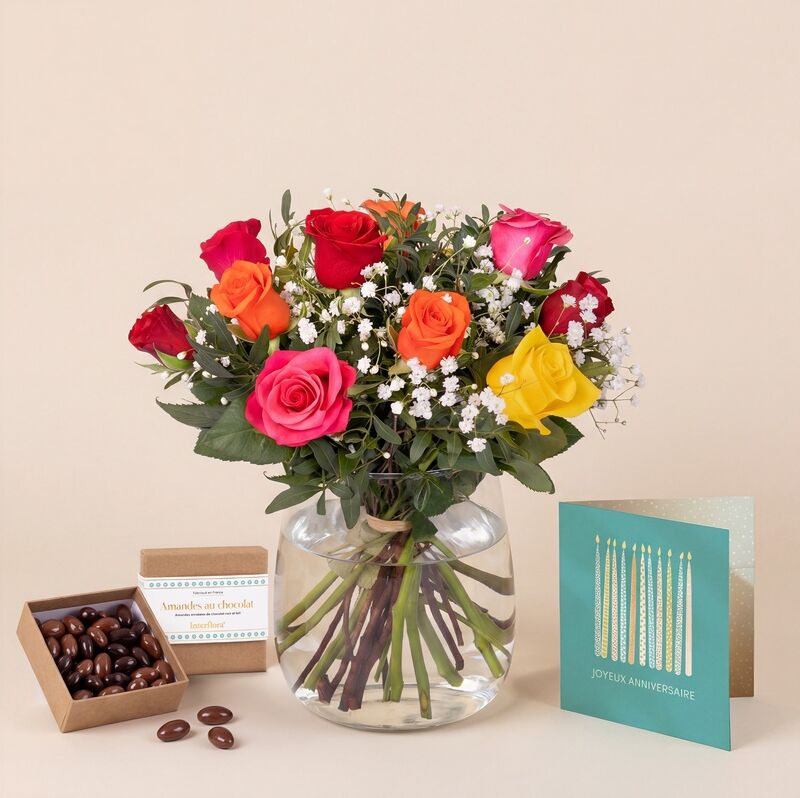 Coffret surprise d'anniversaire - Livraison de fleurs - Interflora