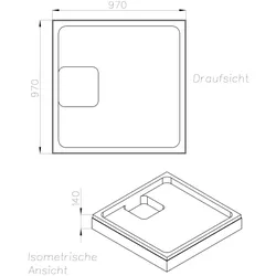 Neuesbad Wannenträger für Polypex Plano 100x100x2 SD94338