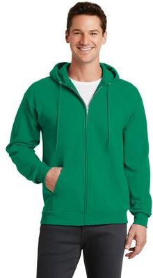 Port & Company PC78ZH Co Core Fleece Full-Zip Hooded Sweatshirt in Kelly size Large