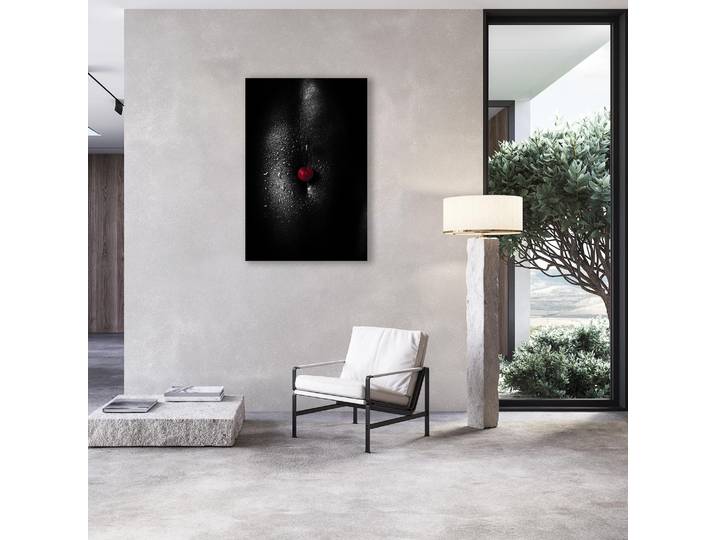 Alu-Dibond-Druck QUEENCE Bauchnabel mit Piercing , schwarz (farbe bild(er): grau), B:150cm H:100cm, Alu Dibond, Bilder, Alu-Dibond-Druck, Erotische Fotokunst in Galeriequalität inkl. Aufhängesystem