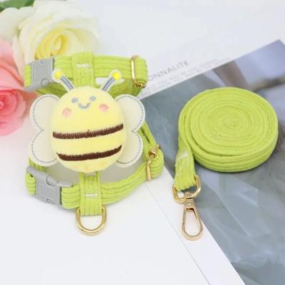 Uplift Essentials Cute Bee Lightweight Pet Harness & Leash Set green s