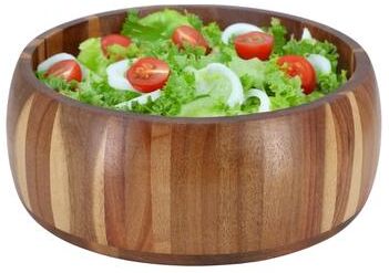 MegaChef 9.75 Inch Acacia Large Wood Salad Serving Bowl