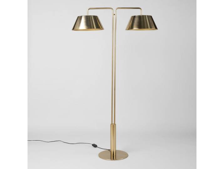 Lampadaire en acier doré, H165 cm