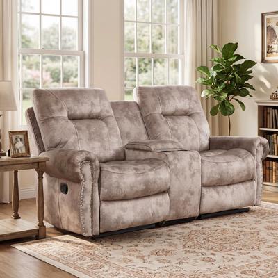 EBELLO Combinable Recliner Sofa Set with Center Console, Hidden Storage & Cup Holders, Electric Single, Manual Loveseat & 3-Seater Sofa