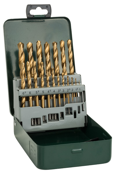 Bosch Metallbohrer-Set HSS-TiN, 19-teilig, 1 - 10 mm, Metallkassette 2607019437