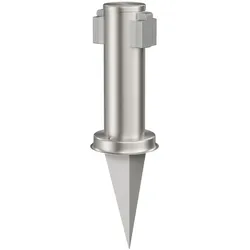 ledscom.de Garten-Steckdosen-Säule PORU mit Erdspieß für außen, 2-Fach, Edelstahl, rund, 27cm