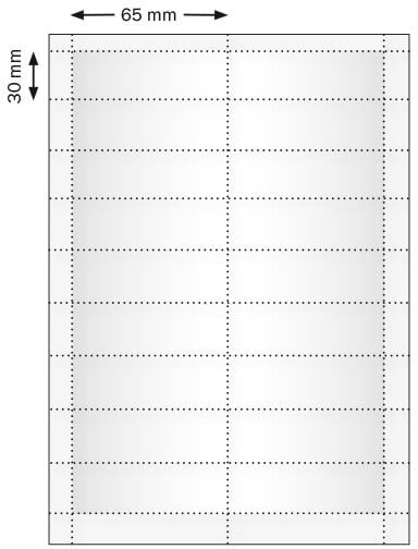 SPRINTIS 1 Pacchetto - Fogli di stampa, bianco 18 targhette per foglio, 180 targhette per pacchetto   Polar 30, 65 x 30 mm, Carta