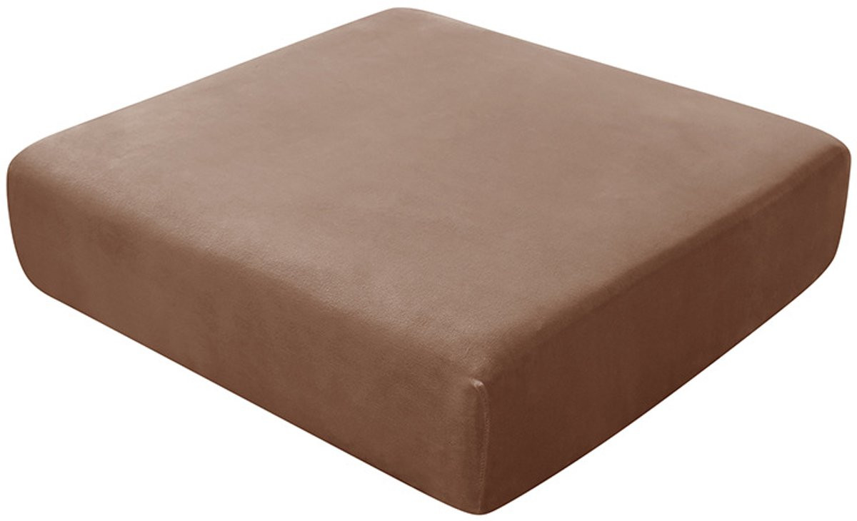 SnelShoppen Stretch Velvet Bankkussenhoes voor Losse Kussens, Donkerbruin