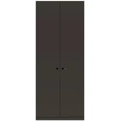 Flügeltürenschrank Pren | mit Garderobeneinsatz, Hutboden, Schuhfach | H1970 x B 800 x T 500mm - 062 sanftes schwarz