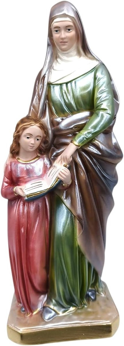 Beeld Heilige Anna - Religieus Standbeeld - Parelmoer - Hoogte: 30 cm