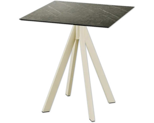 Infinity Terrassentisch Sand gestell + Midnight Marble HPL 70x70 cm