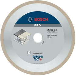 Bosch Professional Zubehör, Sägeblatt, PRO Ceramic Diamanttrennscheibe, 250 x 30/25,4 mm