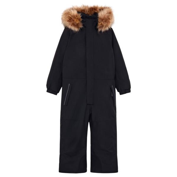 Color Kids - Kid's Coverall with Contrast & Fur - Overall Gr 110 schwarz