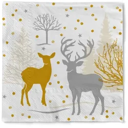 Weihnachtsserviette Josia aus Tissue 3-lagig, 40 x 40 cm, 1/4 Falz, 100 Stück