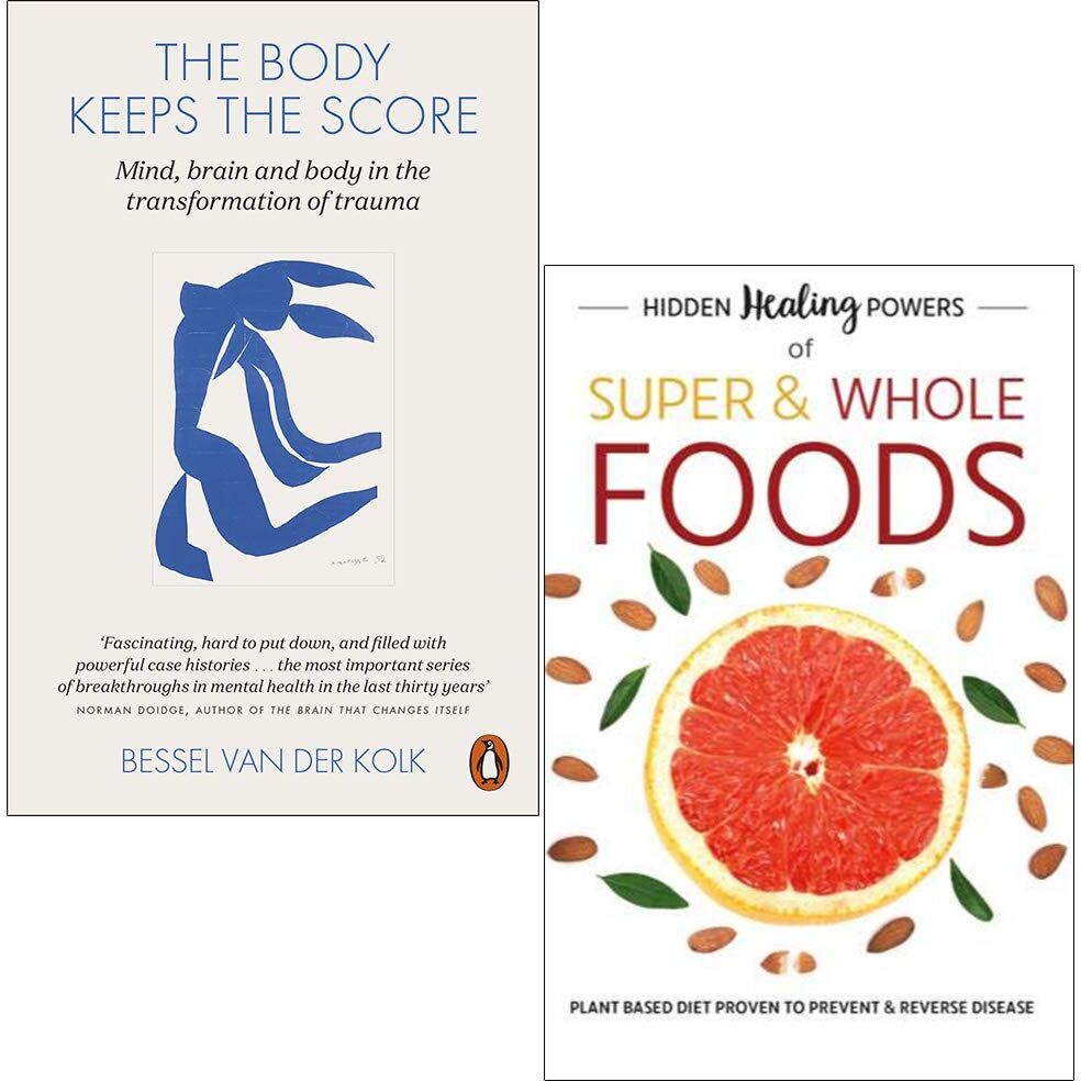 Penguin The Body Keeps The Score & Hidden Healing Powers Of Super & Whole Foods 2 Book Set by Bessel van der Kolk - Paperback - Trauma Recovery & Whole Foods