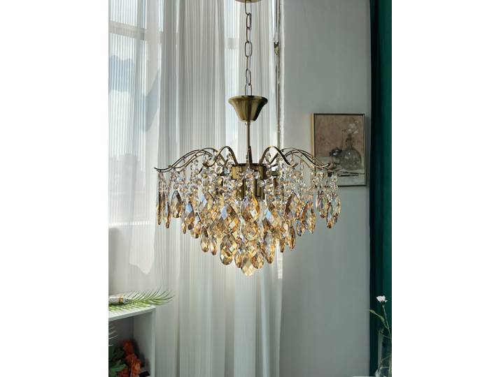 Lustres de plafond pour la maison, éclairage LED, lampe suspendue en cristal romantique, lampe suspendue vintage pour le plafond, décoration de salon, lustres de luxe