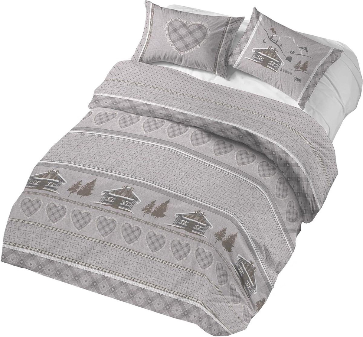 Dekbedovertrek set Chalet beige 250x200 cm