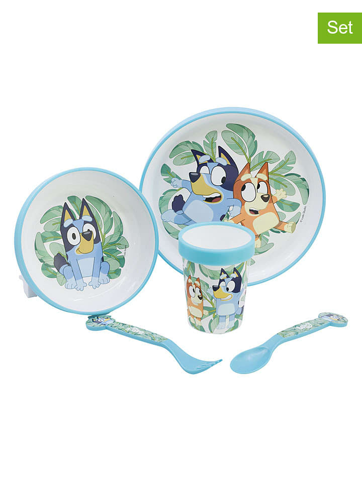 Stor 5tlg. Geschirr-Set "Bluey" in Hellblau - onesize