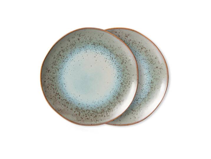 HKliving Assiette 70 s Ø26 cm lot de 2 Mineral'