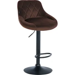 CLP Barhocker Lazio Samt schwarz - Farbe: braun, Gestellfarbe: schwarz