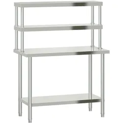 Helloshop26 - Professioneller Küchenarbeitstisch mit Ablage 110 x 55 x 150 cm Edelstahl
