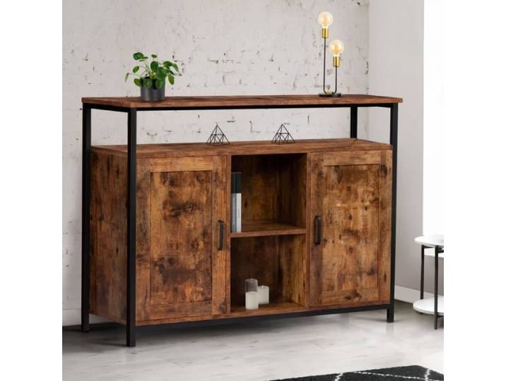 ID MARKET buffet DAYTON 2 portes 100 cm Industriel effet vieili