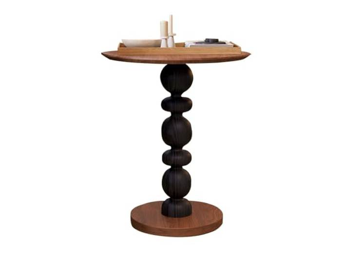 9bbhfJw4R Couchtisch im Landhausstil Retro-Beistelltisch aus Holz, Kleiner runder niedriger Tisch