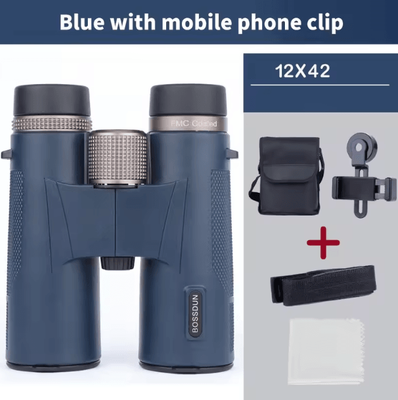Uplift Curations 12x42 HD Binoculars For Bird Watching Professional BAK4 Prism Binoculars With ED Lens, Waterproof Metal Body 12x42 Blue