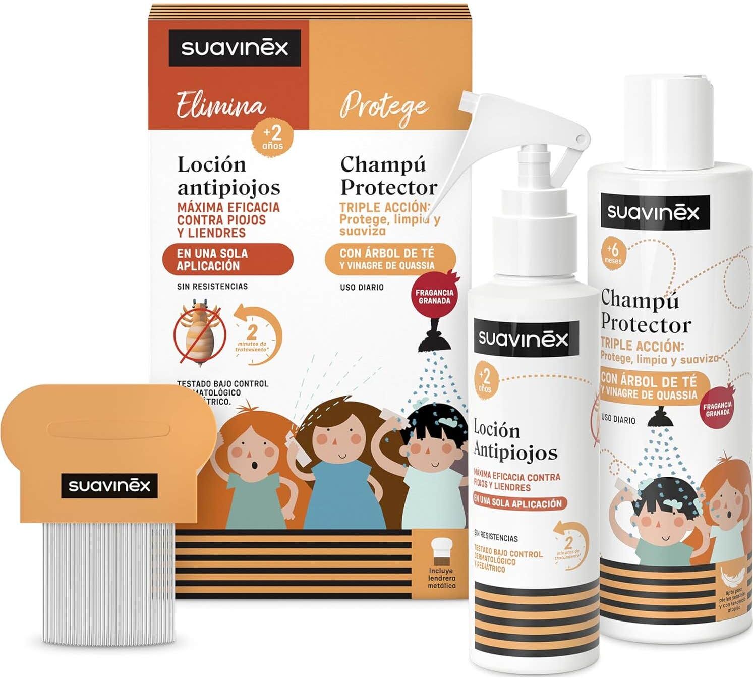 Suavinex Set Locion Antipiojos 125 ml + Champu Protector 250 ml