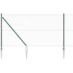 vidaXL Zaunpfosten Grün 50 x 1,2 m (13 mm Gitter) Stahl und PVC