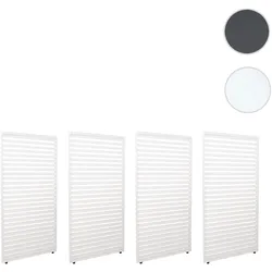 4er-Set Aluminium Paneele für Pergola HWC-L46, Terrassenüberdachung, Lamellenpaneel Modul, 204x369cm ~ weiß