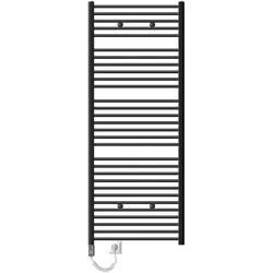 Elektrischer Badheizkörper mit Heizstab 1200W 750x1800 mm Anthrazit gerade mit Seitenanschluss LuxeBath