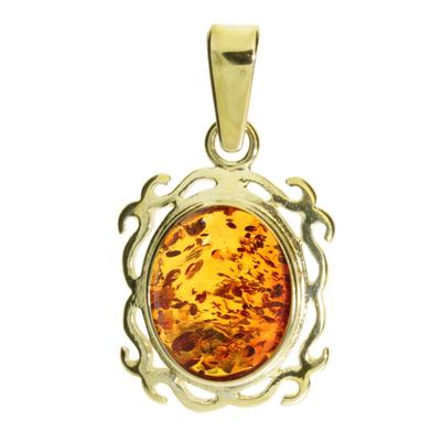Kettenanhänger OSTSEE-SCHMUCK "Ostsee-Schmuck Anhänger Konstanze Anhänger Konstanze", gelb, Schmuckanhänger, Damen, 23 x 12mm, Gelbgold 333, 1,4 g, Kettenanhänger